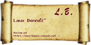 Laux Bennó névjegykártya